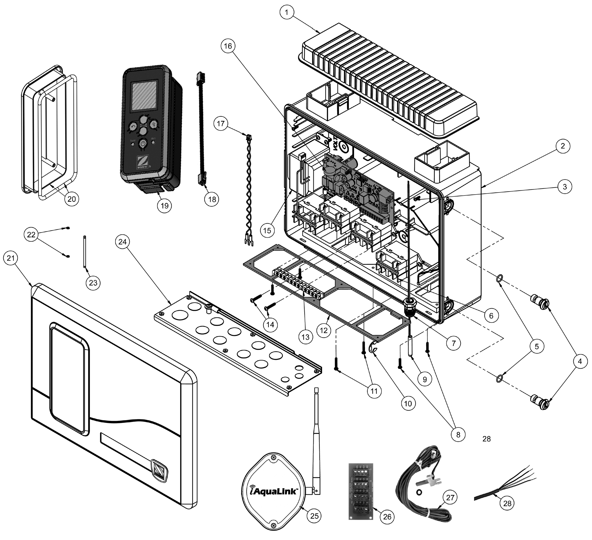 Zodiac R-Kit PCB ana güç kartı  (2 Vida ile)