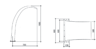 AISI 304 stainless steel 2 “feminine connection from the fixing plate, seal,