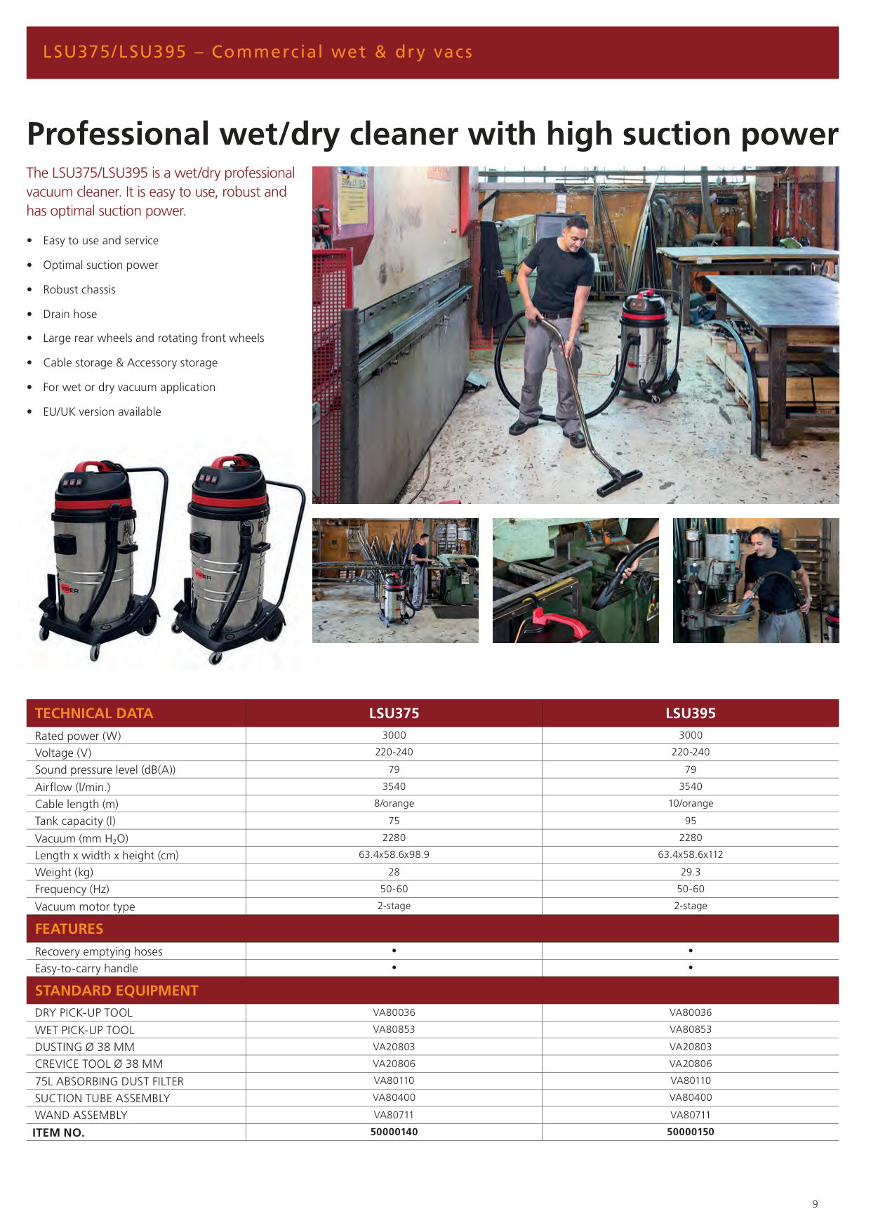 LSU375 Commercial wet & dry vac
