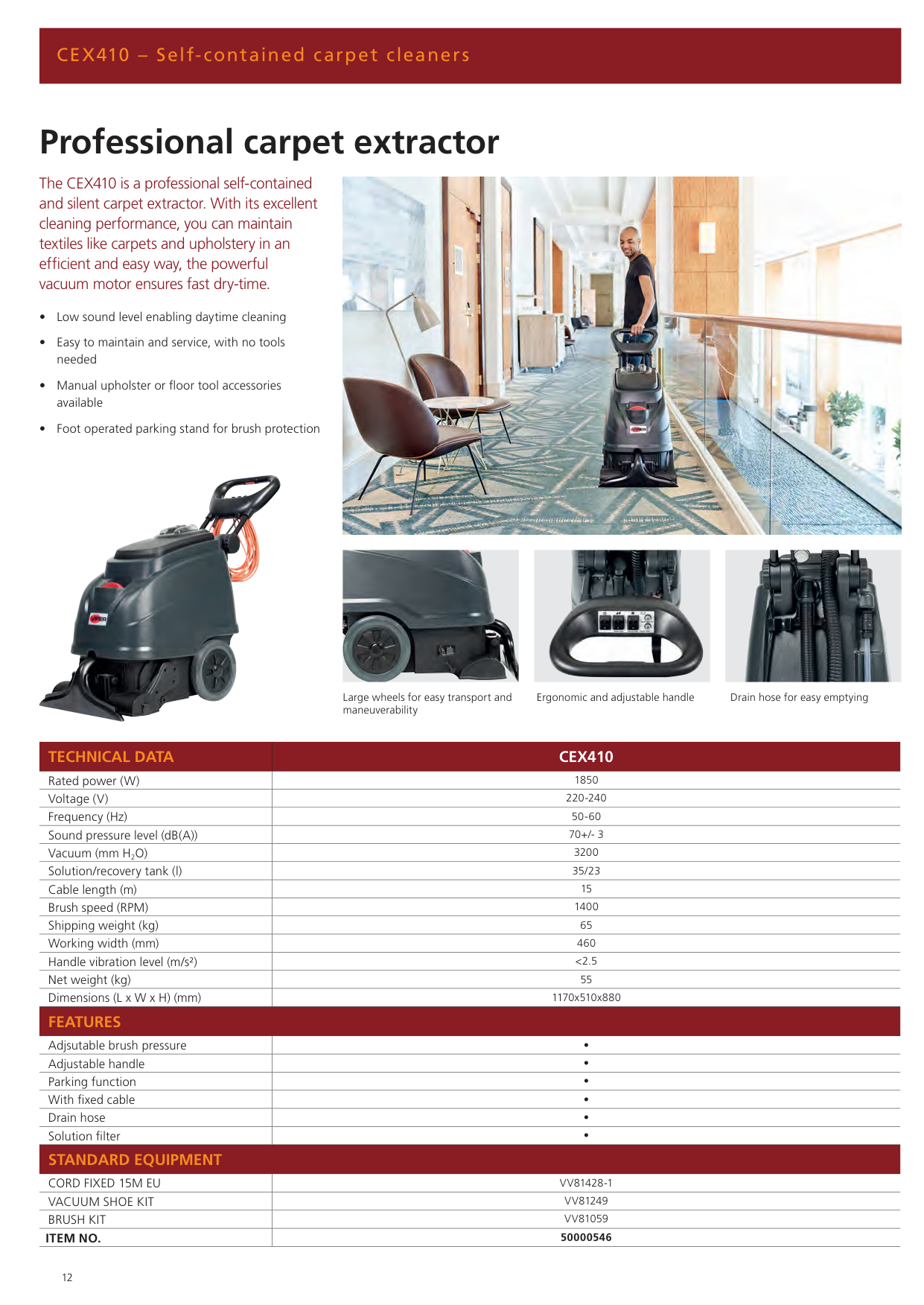 CEX410 Self-contained carpet cleaner